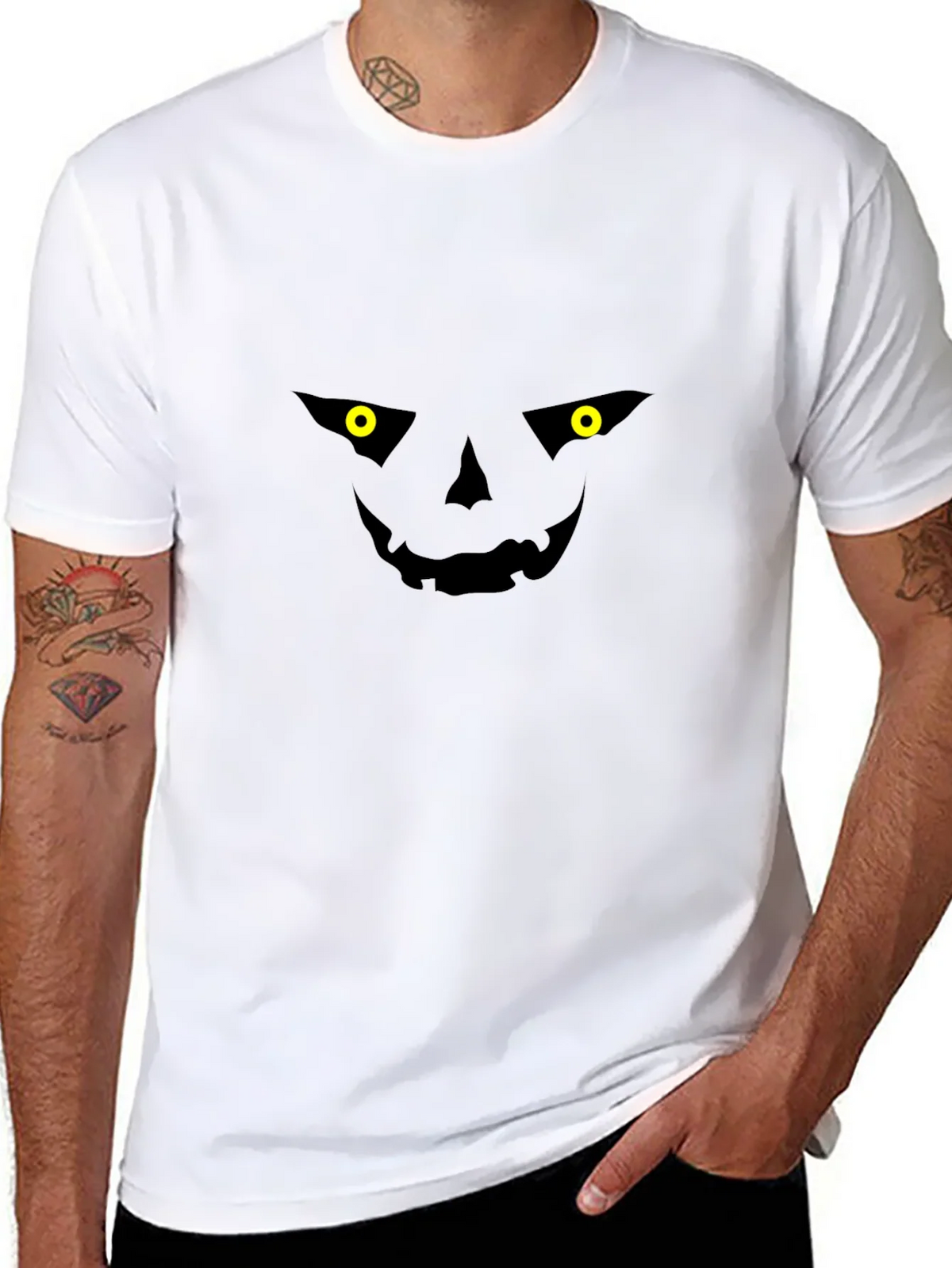 Spooky Jack-o-Lantern Face Black T-Shirt