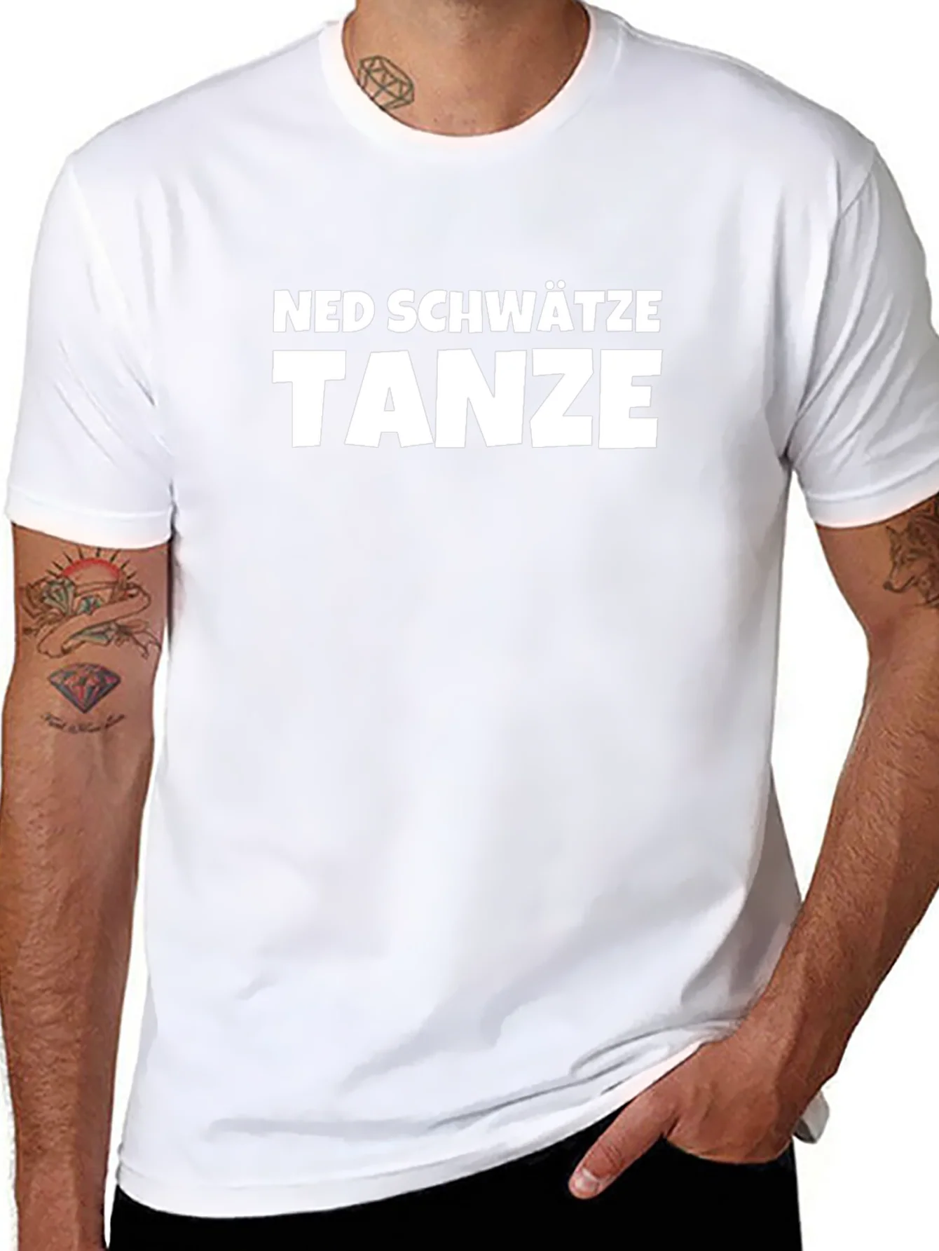 Ned Schwätze Tanze T-Shirt - Black Cotton Blend Tee