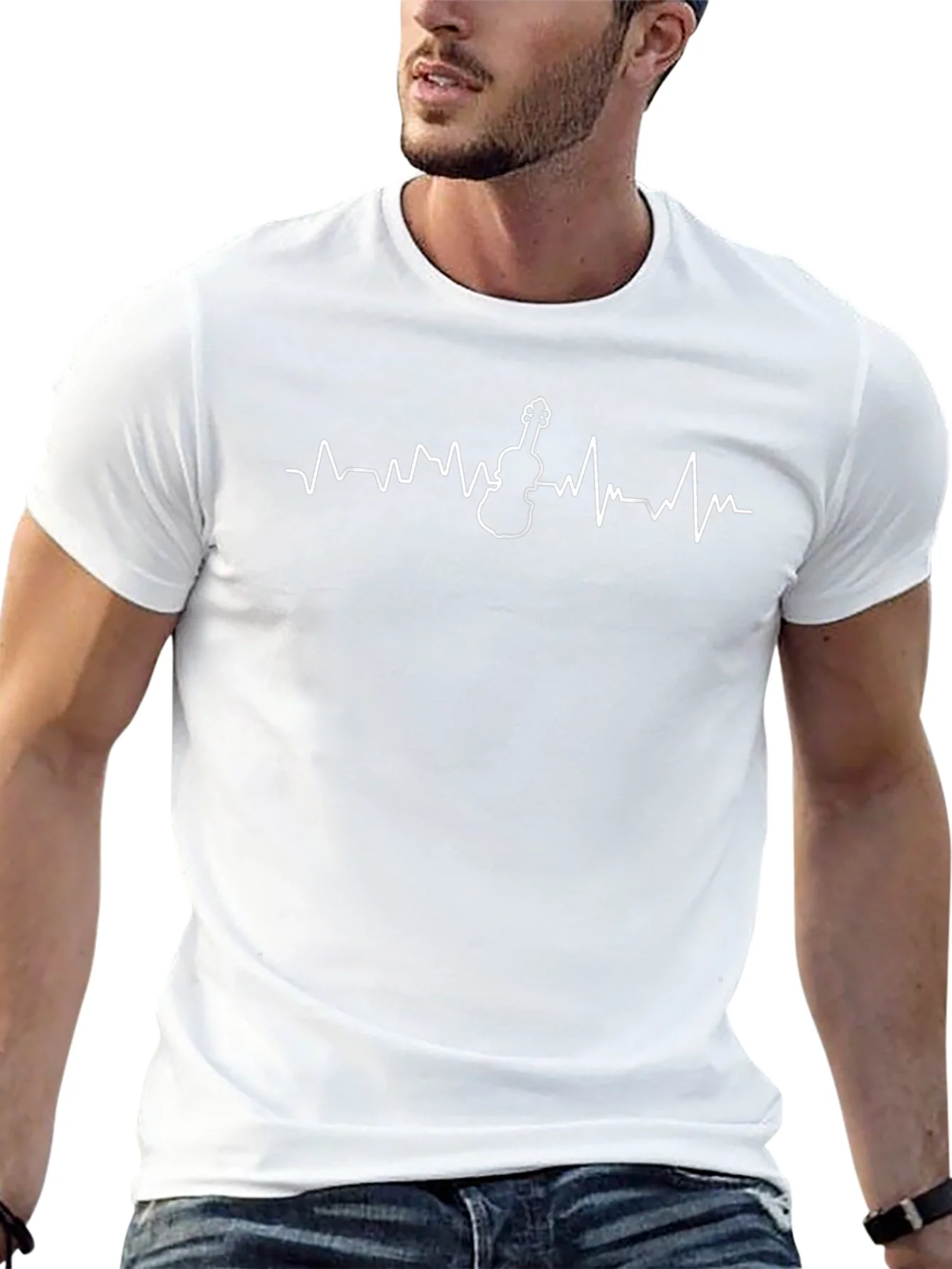 Violin Heartbeat Graphic Tee - Musician T-Shirt