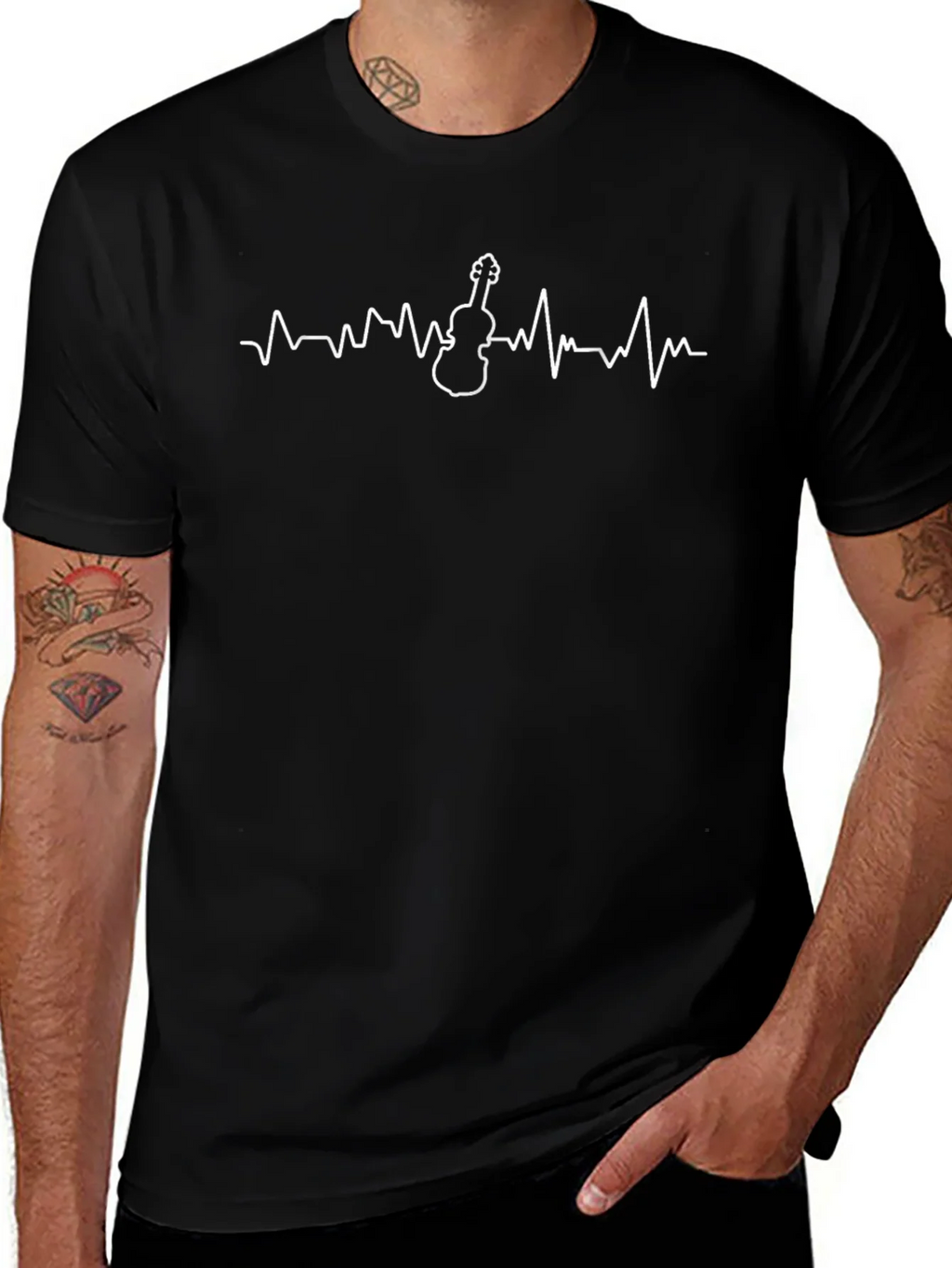 Violin Heartbeat Graphic Tee - Musician T-Shirt