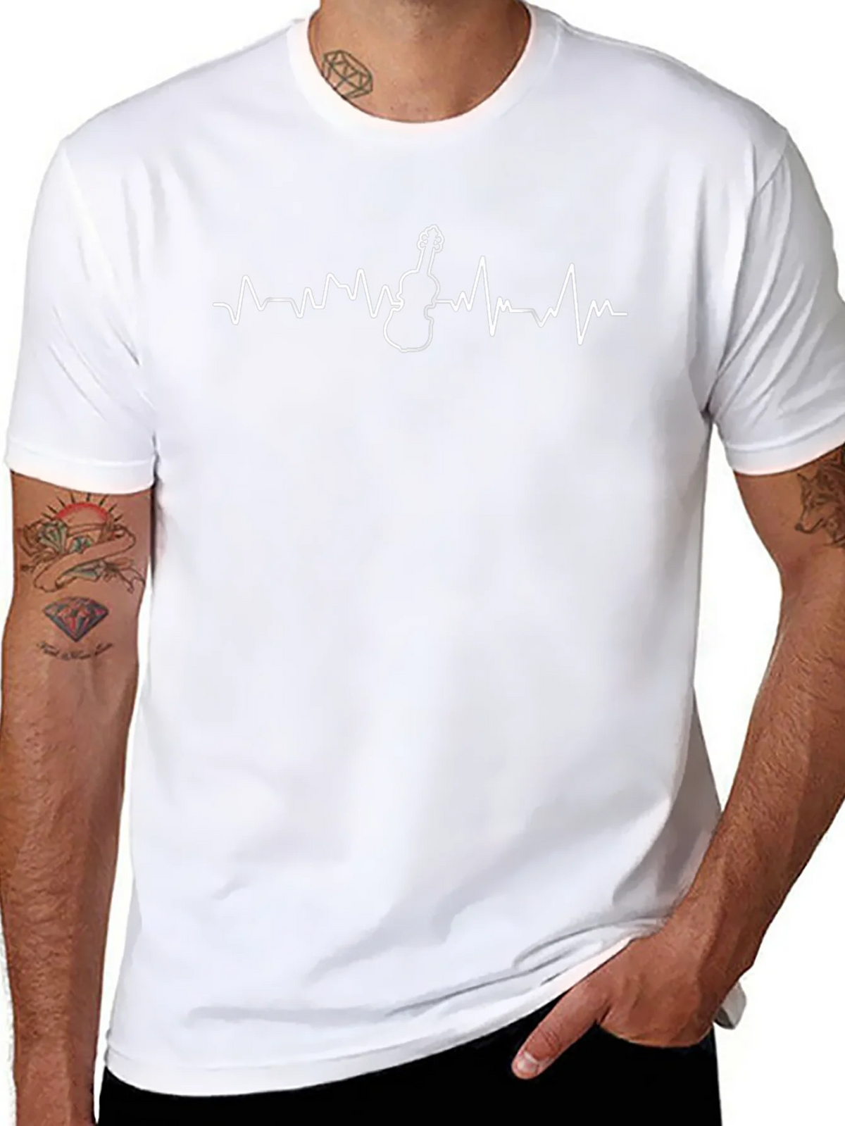 Violin Heartbeat Graphic Tee - Musician T-Shirt