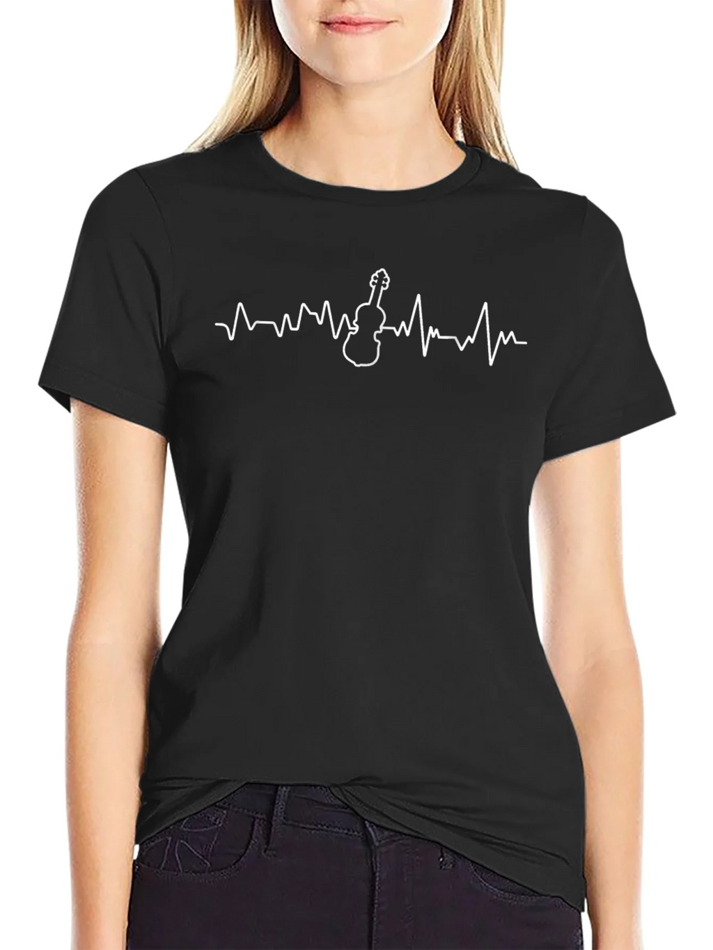 Violin Heartbeat Graphic Tee - Musician T-Shirt