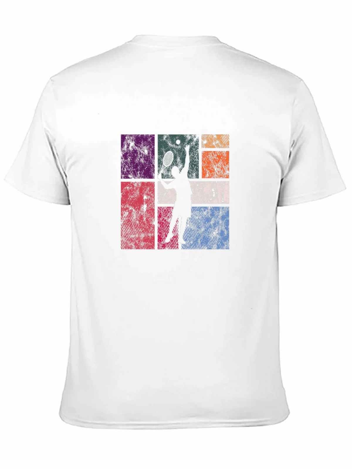 Retro Tennis Player Graphic T-Shirt - Black