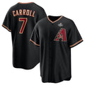 Arizona Diamondbacks #7 Corbin Carroll Black MAROU 2023 World Series Cool Base Stitched Jersey