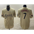 Arizona Diamondbacks #7 Corbin Carroll Number 2021 Gold MAROU City Connect Cool Base Stitched Jersey 2