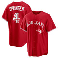Toronto Blue Jays #4 George Springer Red MAROU Canada Day Replica Jersey
