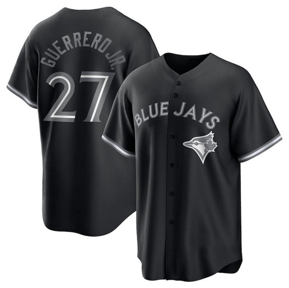 Toronto Blue Jays #27 Vladimir Guerrero Jr. Black MAROU Lights Out Limited Stitched Jersey
