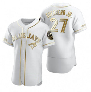 Toronto Blue Jays #27 Vladimir Guerrero Jr. White Gold MAROU Flex Base Stitched Jersey