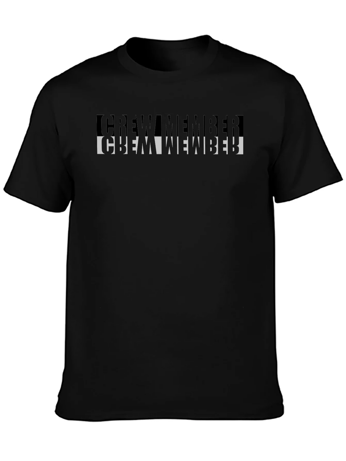 Crew Member Graphic Tee - Black Crew Neck T-Shirt
