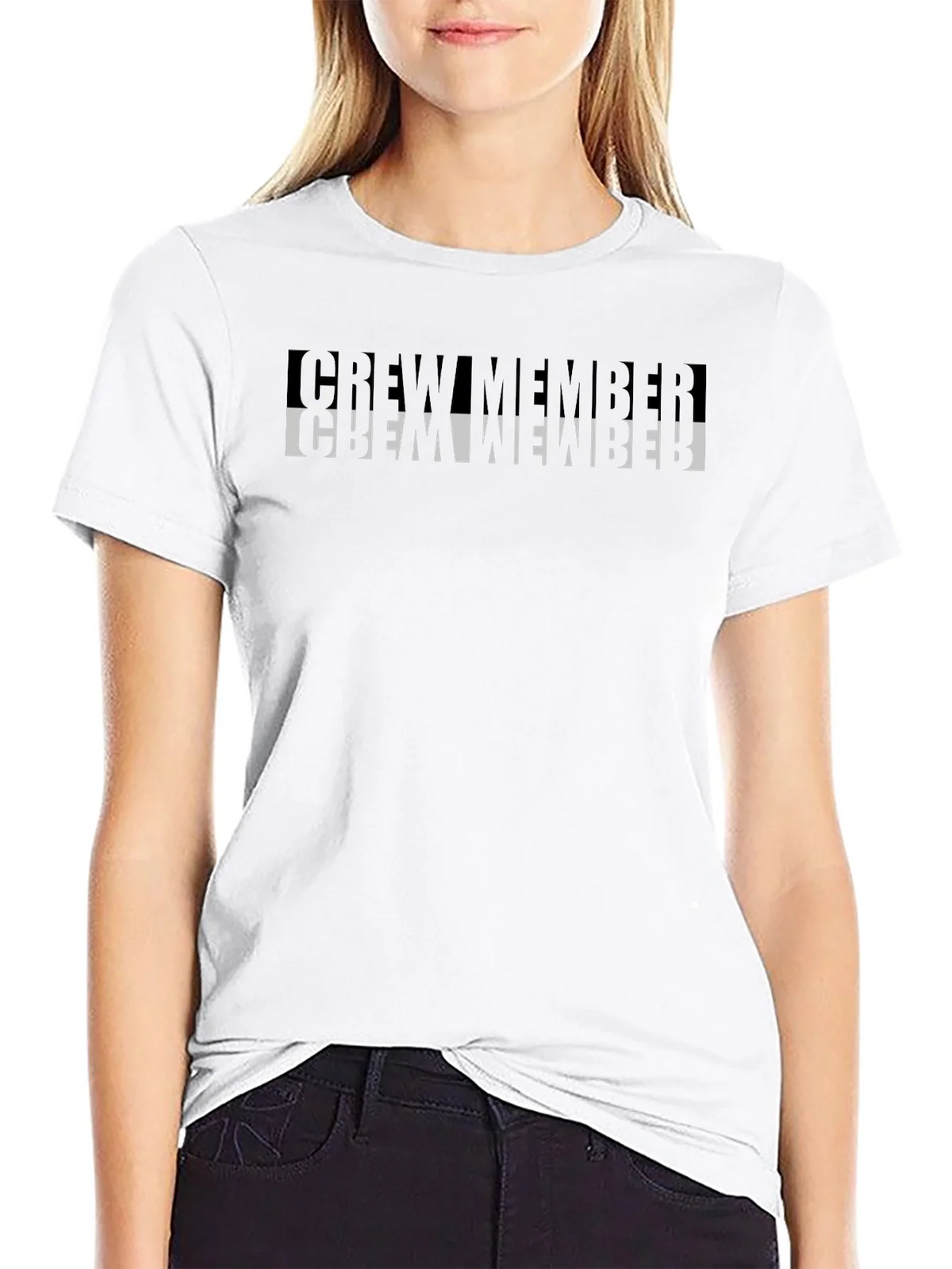 Crew Member Graphic Tee - Black Crew Neck T-Shirt