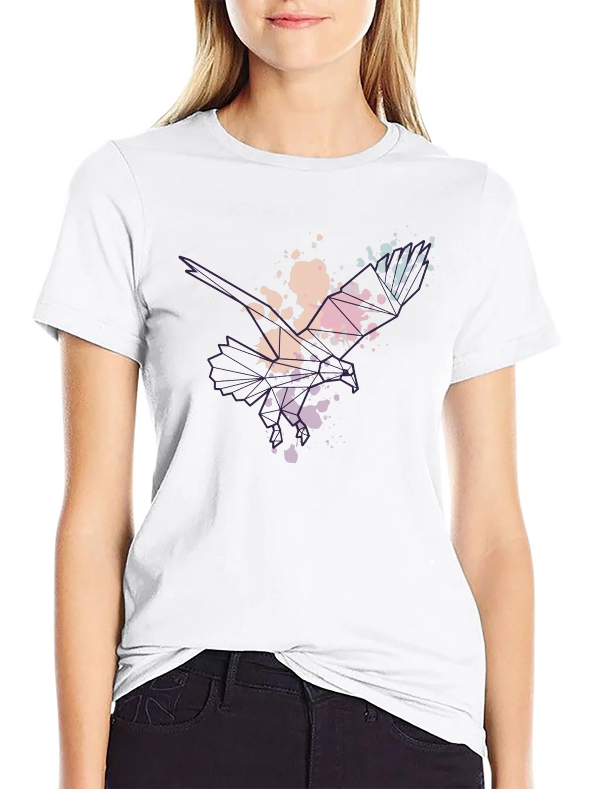 Abstract Eagle Mens Black T-Shirt